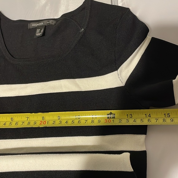 Mango Suit Striped Women White And Black knit Body Dress Size XS - Picture 10 of 16